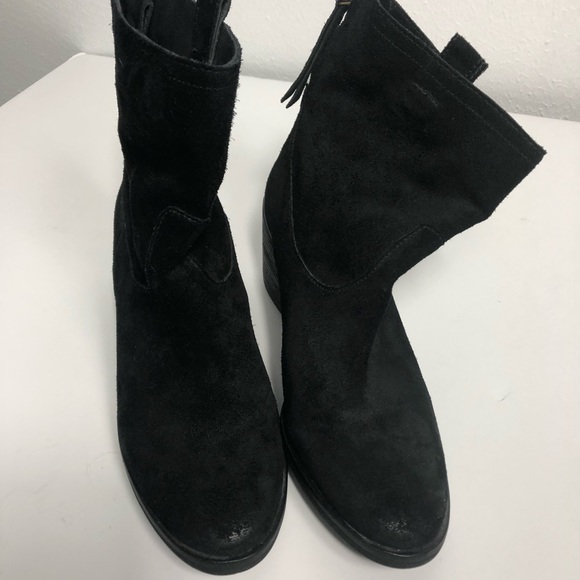 Sam Edelman Black Farrell Suede Booties Sz 8 - Picture 2 of 8